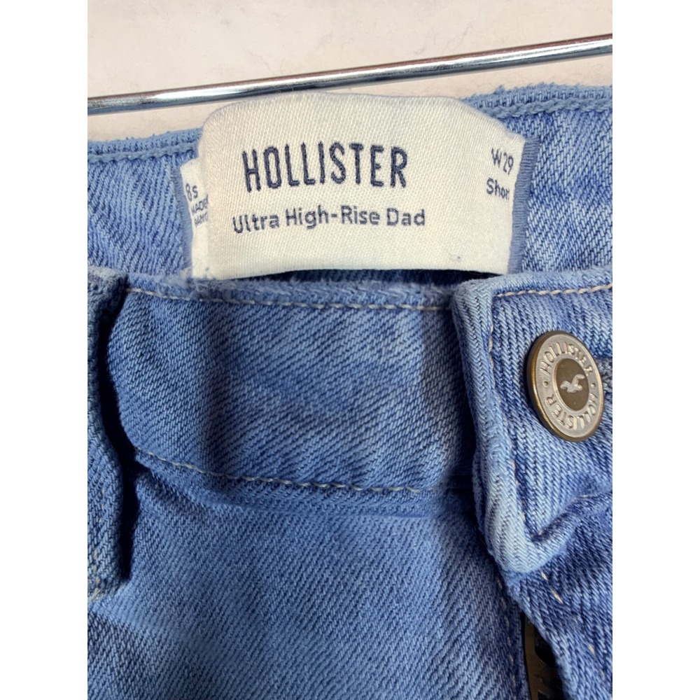 Hollister Ultra High-Rise Dad Jeans Light Wash Blue Straight Leg W29 Short 8s - Picture 2 of 8